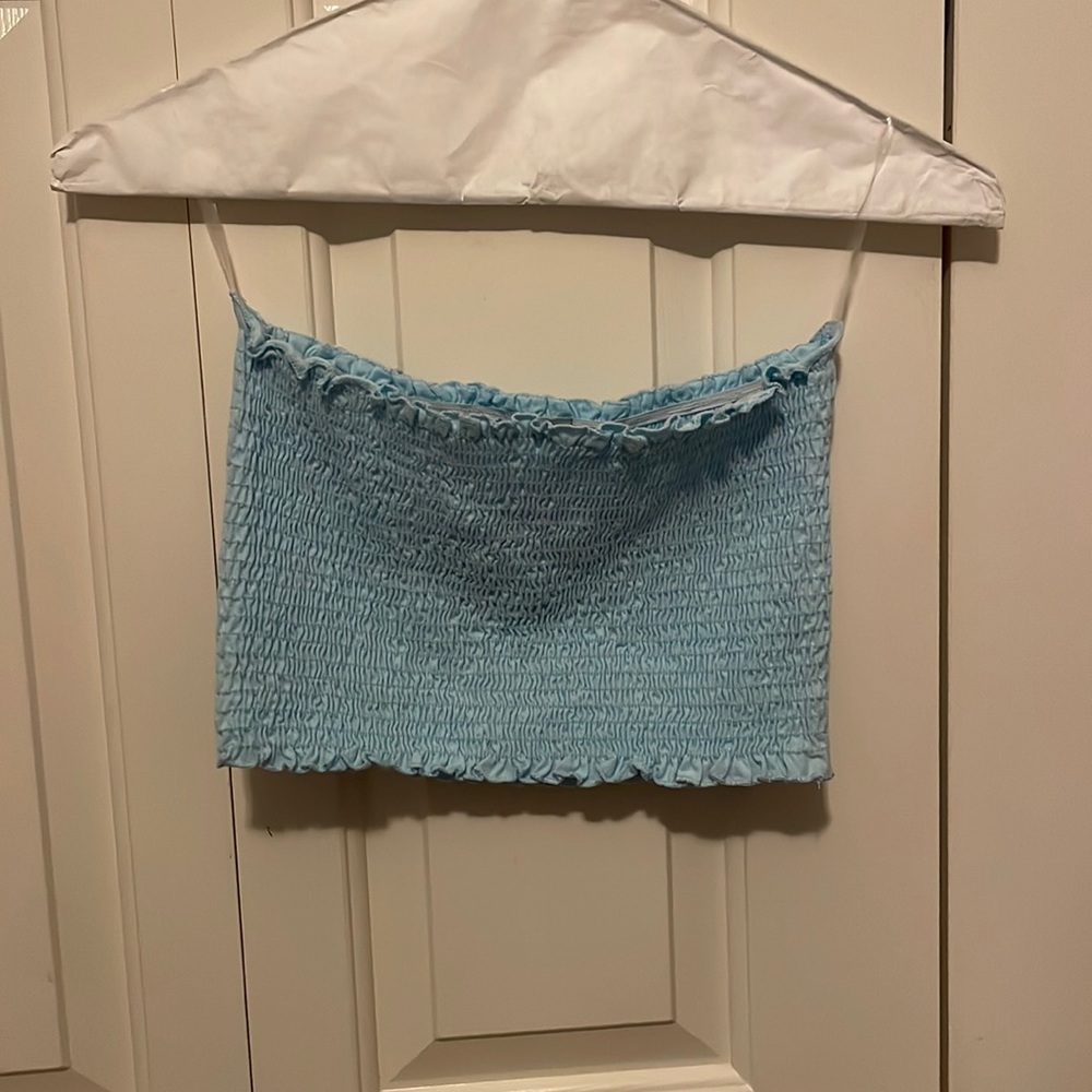 blue tube top, super cute and comfy!